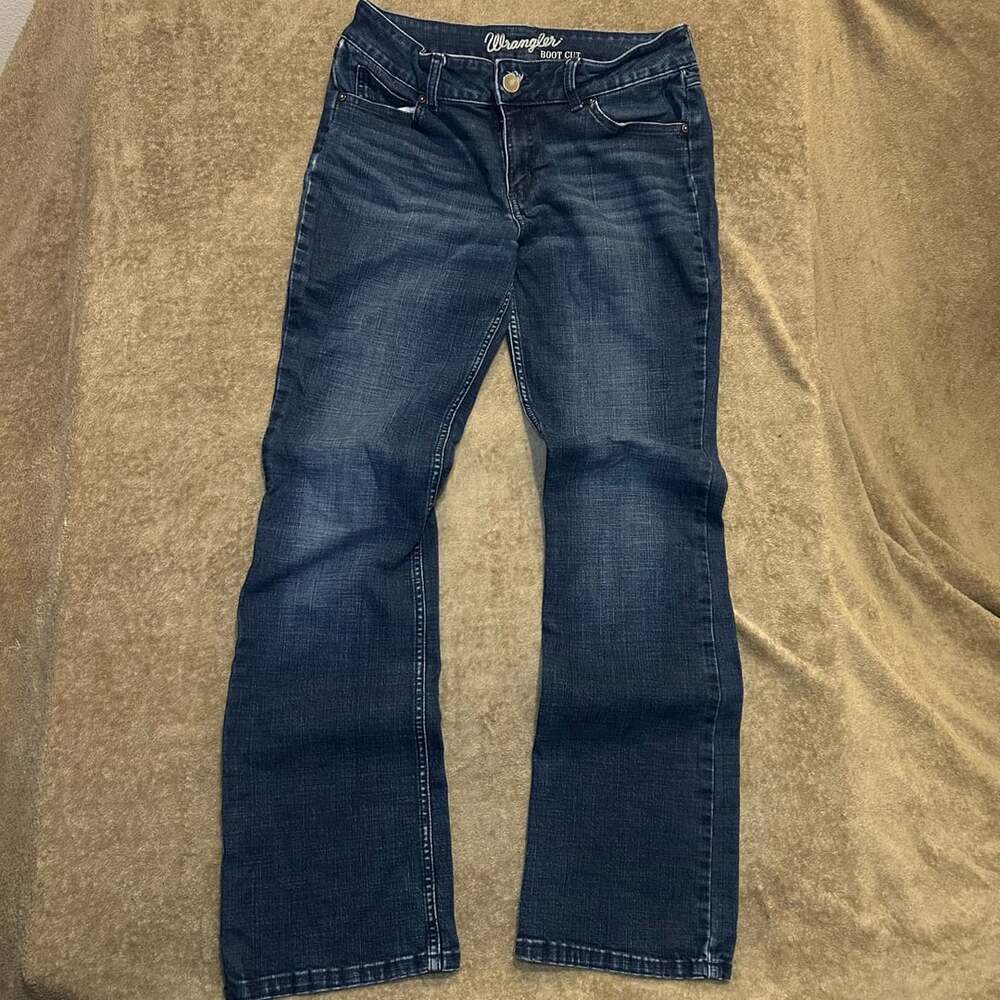Wrangler Women's Dark Wash  Boot Cut Denim Jeans Size 11x34